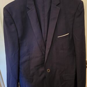 Elegant Navy Blue Men's 3pc Suit